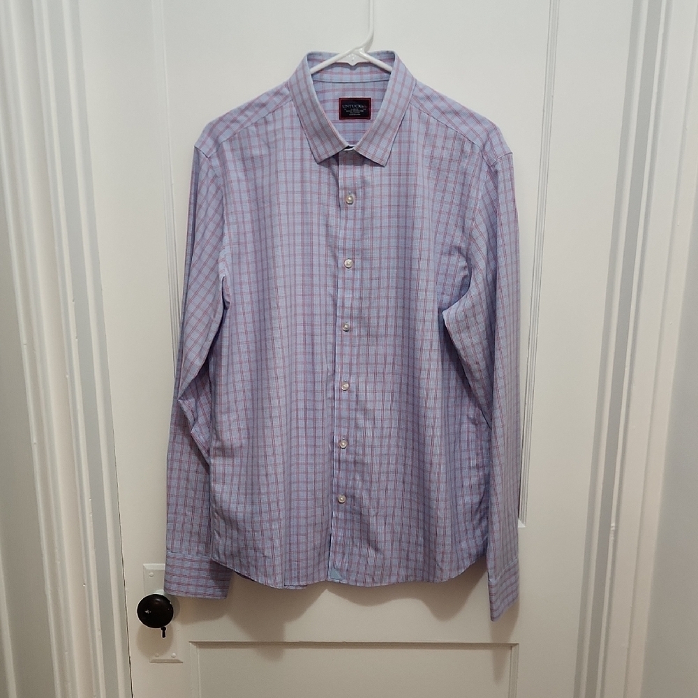 UNTUCKit Wrinkle-Free Slim Fit Button Down Dress Shirt Size Large